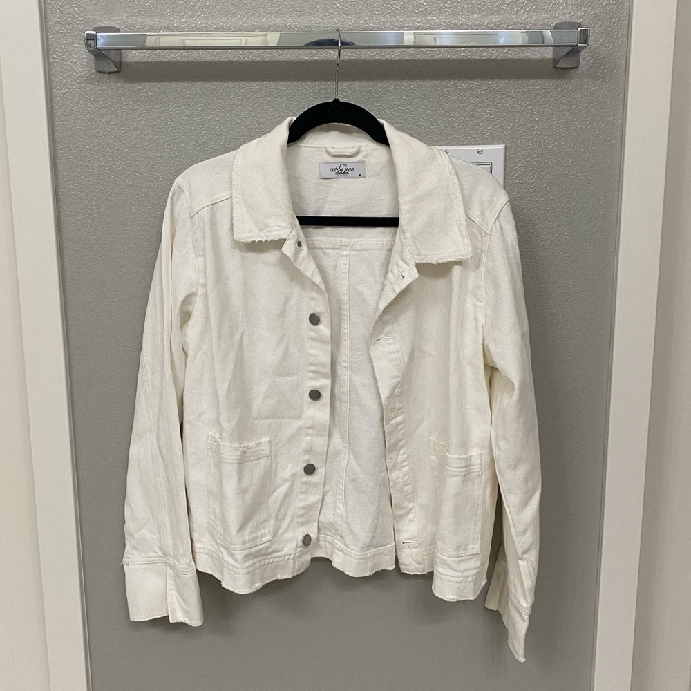 Carly Jean Los Angeles White Denim Jacket